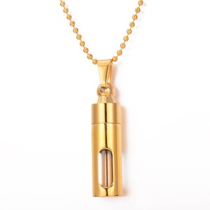Pendentif commémoratif pour femmes et hommes en acier inoxydable et verre, avec flacon ouvrable pour cendres et fleurs, bijou urne - Product Image 4