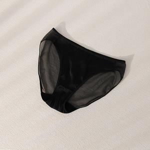 Comfortable Casual Silk Briefs for Women Breathable Knitted <strong>Underwear</strong> with Logo on <strong>Waist</strong> Disposable Panties - Product Image 2