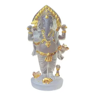Figura di vetro smerigliato modello di cristallo piccolo diamante resina Ganesh statua per regali di nozze indiani per gli ospiti souvenir