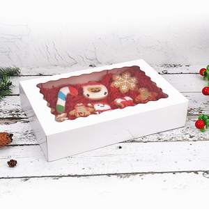 Boîtes Offre Spéciale de boulangerie de boîte de beignet avec la boîte d'emballage de biscuits de macaron de fenêtre de PVC - Product Image 3