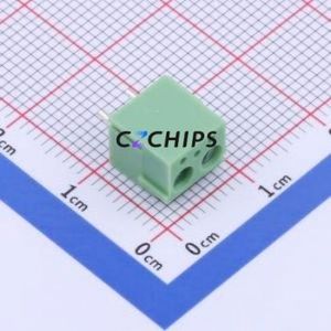 XY340V-3.81-2P Screw Terminal Block Through hole Component (THT),P=3.81mm Connector 1x2P 3.81mm Green Through Hole - Product Image 1
