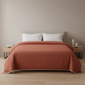 Funda de Edredón Vianney Terracota, Tamaño King, 100% Poliéster, Diseño Moderno Sólido, Ropa de Cama para Toda Temporada - Product Image 2