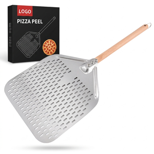 Pala per <span class=keywords><strong>Pizza</strong></span> Staccabile OEM ODM, Utensile da Cucina per Trasferimento dal Forno, Strumento per Girare Torte, Spatola per <span class=keywords><strong>Pizza</strong></span> 12 Pollici in Metallo con Manico in Legno - Product Image 1