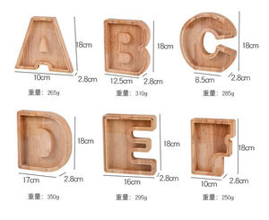 Salvadanaio in Legno Personalizzato con Lettere dell'Alfabeto Inglese, 26 Lettere, Trasparente, con Opzioni di Colore e Dimensioni Personalizzabili, Senza Serratura - Product Image 3