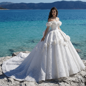 Gt26027 Exquisite Tailored Wedding Dresses Ball Gowns Rhinestone <b>Sequins</b> Embroidery Vintage Vestido De Noiva Jancember - Product Image 1