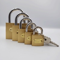 Cadenas en fer imitation peinture couleur laiton 50mm de sécurité supérieure avec porte en acier à clé croisée et serrure à clé pour une fermeture sécurisée
