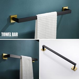 YACVCL Set da bagno da 5 pezzi portasciugamani da 23.6 pollici a parete in acciaio inossidabile con porta asciugamani nero oro finitura