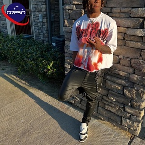 เสื้อยืดผ้าฝ้ายพิมพ์ลายกราฟิกสำหรับผู้ชายเสื้อยืดฟอกสีกรดเสื้อยืดผ้าฝ้ายเฮฟวี่เวทขนาดใหญ่ออกแบบได้ตามต้องการ - Product Image 2