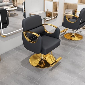 Sillón de peluquería giratorio y elevable con reposabrazos de acero inoxidable para salón de belleza - Product Image 1