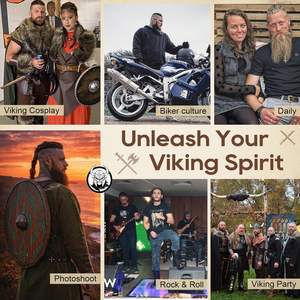 Extensiones <span class=keywords><strong>de</strong></span> Cabello Trenzado <span class=keywords><strong>de</strong></span> 24 Pulgadas Hechas a Mano con Clip, Estilo <span class=keywords><strong>Vikingo</strong></span> para Hombres, Accesorios <span class=keywords><strong>de</strong></span> Guerrero Renacentista para Halloween - Product Image 6