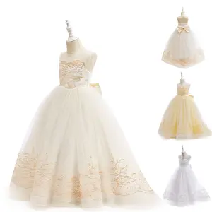 2024 Sequined Birthday Formal Beaded Ball Gown for Kids Flower Girls Dresses for Wedding Champagne Prom Dresses