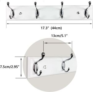 Wholesale Eco-Friendly Plastic Transparent Solid Pattern Multifunctional 6-Piece Kitchen Bathroom <b>Hooks</b> Self-Adhesive Wall <b>Rail</b> - Product Image 4