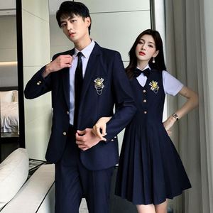 Design Preppy Style Student Performance Costumes Dress Race Costumes Graduation Uniform Vogue Blazer Shirt Pleated Skirt - Product Image 5
