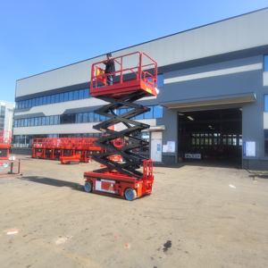 Plataforma elevadora de tijera eléctrica de gran oferta al por mayor, plataforma de trabajo aéreo ergonómica de 10M de altura para <span class=keywords><strong>estantes</strong></span> superaltos al por menor - Product Image 6