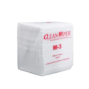 M-3 Industrie papier Reinraum tücher Fussel freies Vlies Weiß 25cm * 25cm Reinraum wischt staubfreies Papier ab
