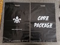 Sac d'expédition personnalisé avec logo imprimé, poignée en patch, en PE, résistant à l'humidité, impression sérigraphique pour vêtements