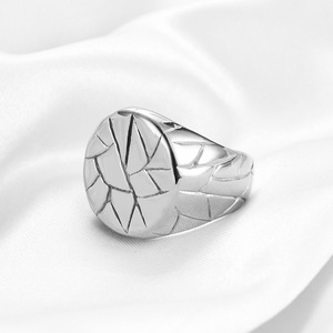 Bague large à motif géométrique 21MM en acier inoxydable, bijoux de mode unisexe, cadeau - Product Image 3