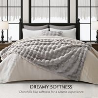 Jeté réversible ultra doux et luxueux en fausse fourrure de lapin, épais, chaud, imperméable, toutes saisons, lavable en machine, confortable et moelleux