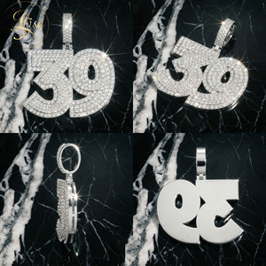 Colgante con inicial de nombre personalizado, estilo Hip Hop, con incrustaciones de diamantes, de moissanita VVS que pasa la prueba del diamante, joyería fina para hombre - Product Image 2