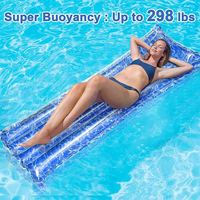 Matelas gonflable portable pour piscine, flotteur de piscine personnalisé en PVC avec oreiller, transat gonflable pour piscine