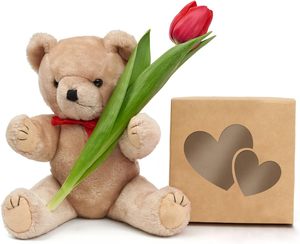 Scatole per Pasticceria di San Valentino, Scatole Kraft con Finestra a Doppio Cuore, Confezioni Regalo per Matrimoni, per Pasticcini e Sandwich - Product Image 3