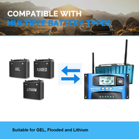 Contrôleur de charge solaire MPPT Y&H 100A 60A 40A 12V/24V avec écran LCD, double USB et WIFI, compatible avec les batteries gel, plomb-acide et lithium