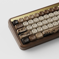 Clavier mécanique en bois AKKO MU01, structure Gasket usinée CNC en noyer, touches Dye-sub, hot-swappable CNC, rétroéclairage RGB, 2.4Ghz