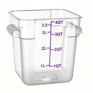 18L <b>Clear</b> Polycarbonate Food Storage <b>Container</b> with Scale Handle Commercial Kitchen Use - Product Image 1