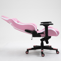 Chaise de jeu Silla, chaise de jeu de course avec massage, chaise de jeu pour ordinateur PC, vente chaude, aluminium moderne, cuir PU rose, une seule pièce