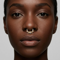 Anneau clicker en titane G23 ASTM F136 pour septum, piercing nez, daith, hélix, cartilage d'oreille, anneaux segmentés articulés, bijoux corporels en CZ