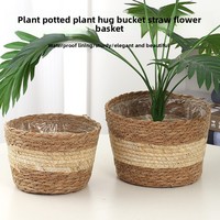 Panier à fleurs en rotin respirant pour plantes en pot, style nordique simple, ensemble de pots tissés, style Ins, pour l'exportation