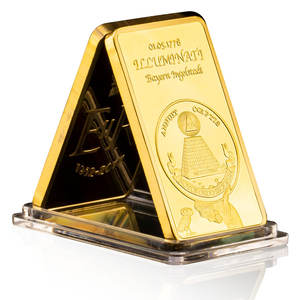 Vrijmetselaars vergulde staaf verzamelmunt vrijmetselaars All Seening Eye vrijmetselaars herdenkingsstaaf - Product Image 2