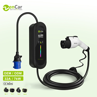 Stasiun Pengisian Daya Mobil Listrik Portabel 7kW 32A 1 Fasa EVSE Baru Bersertifikat CE Rohs Reach