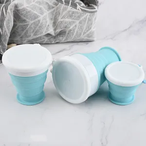 실리콘 접이식 물 컵 확장 가능한 대용량 스포츠 컵 휴대용 접이식 커피 여행 컵
