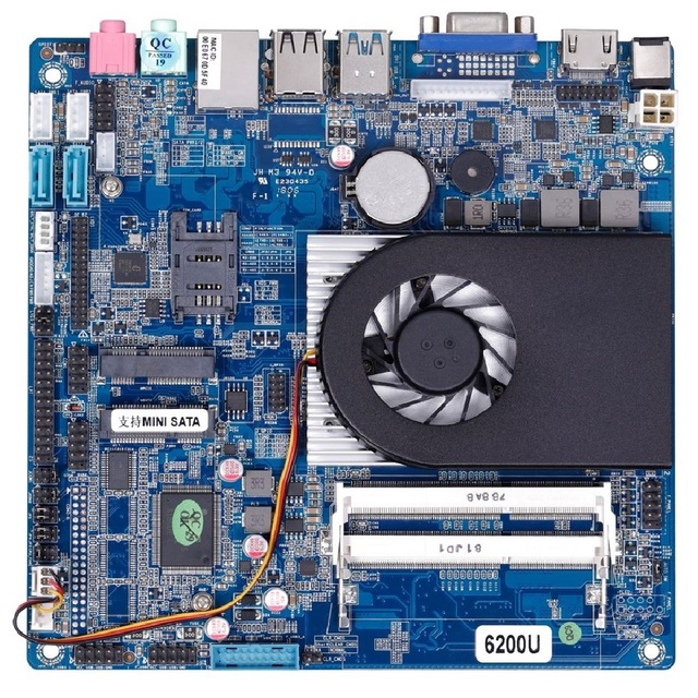 Intel Slim All-in-one Mini-ITX Board Skylake-U Core I3-6100U I5-6200U I7-6500U I3-7100U,i5-7200U,i7-7500U SO-DDR  Core12/19VDC