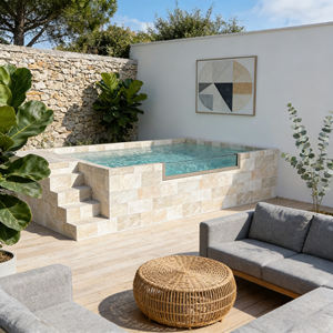 Piscina Flotante Prefabricada de Fibra de Vidrio con Diseño Tailandés, Filtro Natural, para Exteriores, Sobre el Suelo, en Contenedor - Product Image 4