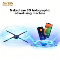 Ventilador Holográfico 3D AZMAX con Pantalla LED, Pantalla Publicitaria Educativa OEM con Video Wall Holográfico Circular Transparente