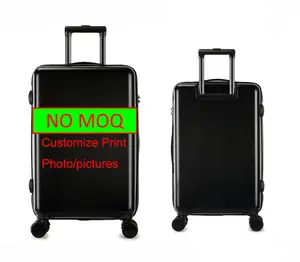 Customized printing photo or pictures luggage NO MOQ suitcase