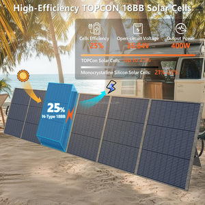 แผงโซลาร์เซลล์แบบพับได้ ALECTER 400W โมโนคริสตัลไลน์ ประสิทธิภาพการแปลงพลังงานสูง 23% มาตรฐานกันน้ำ IP65 สีดำ สำหรับตั้งแคมป์ ใช้พลังงานนอกกริด รุ่นที่ 1 - Product Image 2