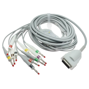 Câble EKG compatible <span class=keywords><strong>Mortara</strong></span> Eclipse 4 One Piece IEC Banana 4.0mm, câble EKG à connexion directe Atria 3000 pour usage hospitalier - Product Image 1