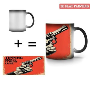 Frosted Black 11oz Ceramic Mug Heat Color Changing <b>Magic</b> <b>Cup</b> Colleague Birthday Gift - Product Image 4
