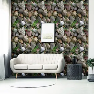 Wholesale of modern PVC self-adhesive stone wallpaper/waterproof peeling wallpaper for home decoration wallpaper in factories