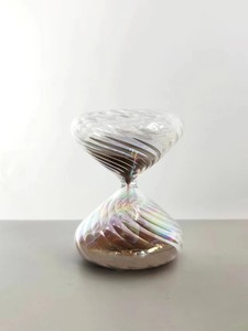 Vente en gros <span class=keywords><strong>sablier</strong></span> créatif en verre soufflé à la main <span class=keywords><strong>sablier</strong></span> 5 minutes en couleur arc-en-ciel design rayé décoration de table - Product Image 2
