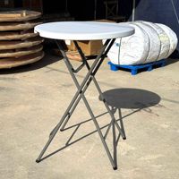 Table de bistrot ronde pliable moderne en HDPE avec design portable pour la restauration commerciale, les mariages et la location pour événements