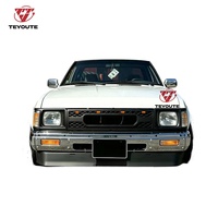 Grille avant noire ABS modifiée et améliorée TEYOUTE avec lumière ambre, compatible avec NISSAN D21 Pickup 1986-1987