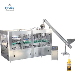Higee ad alta velocità completamente automatico bottiglia di vetro succo di birra soda bevande imbottigliatrice riempitrice di liquidi confezionatrice