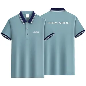 Customized Logo Summer Luxury Men Short Sleeve Patchwork Business Plain Tee Shirts for printing Custom Company Polo Shirts