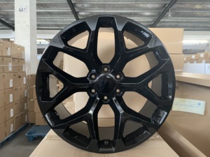 Rines y llantas FLROCKY de 20, 22 y 24 pulgadas, 6x139.7, color negro brillante cromado para Chevy Silverado Suburban 2007 1500 - Product Image 2