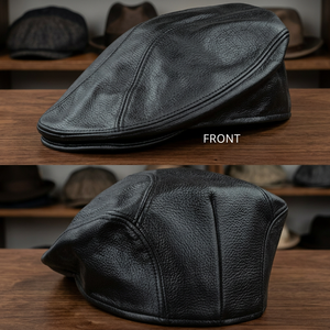 HMB-903A casquette de golf en cuir noir élégant garçon conduite chapeaux nouvelles casquettes style uni chapeau de camionneur pour les voyages décontractés en plein air - Product Image 2