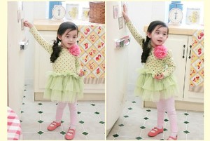 Ropa Infantil al por Mayor, Vestido de Algodón de Manga Larga con Estampado de Puntos para Niñas, de un Fabricante Chino - Product Image 5